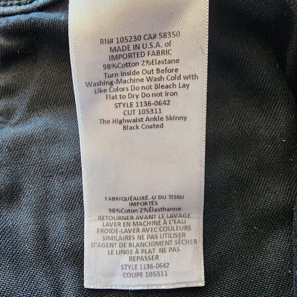 Current/Elliott The High Waist Ankle Skinny Jean Faux Leather Jeans Pants 26 - Picture 7 of 8